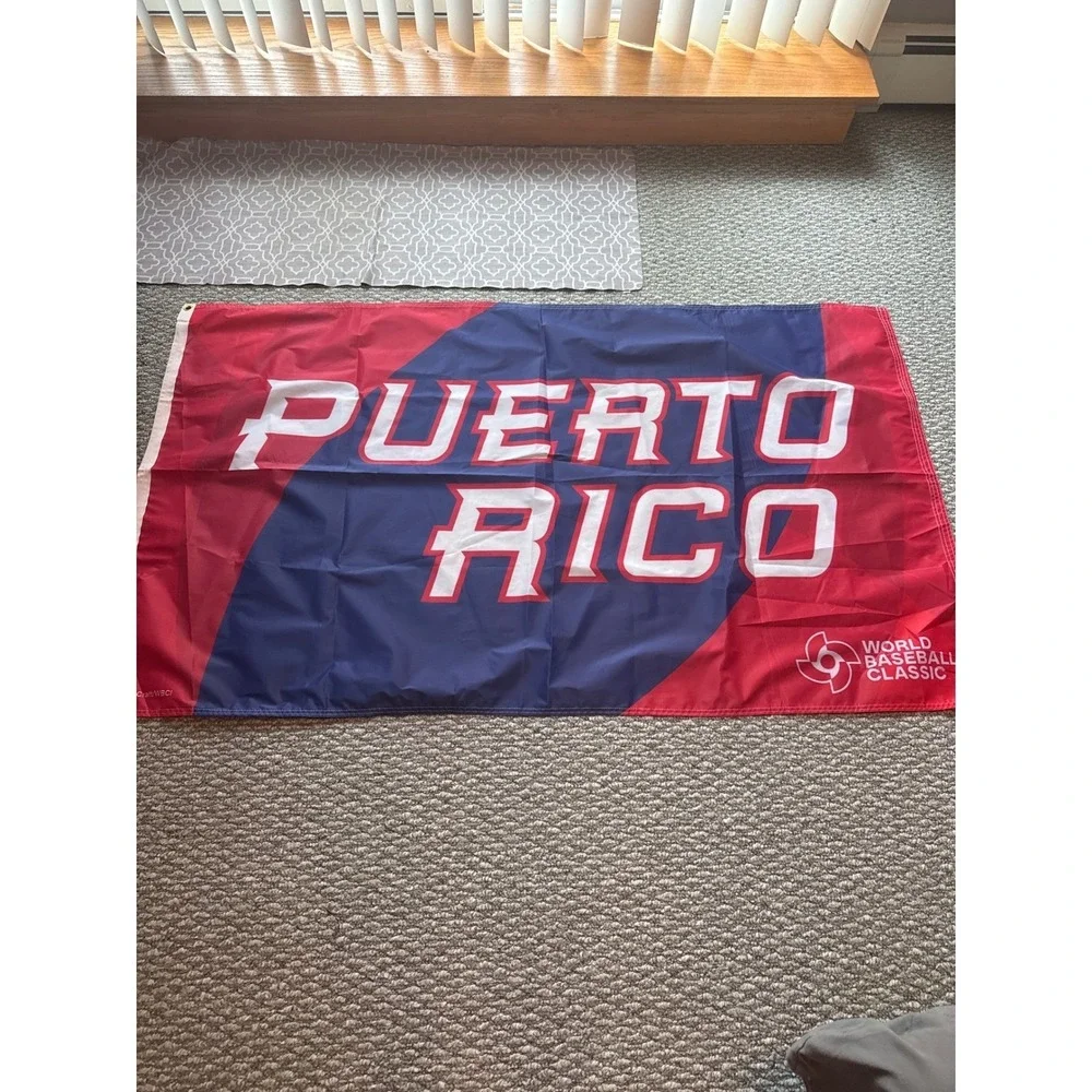 World Baseball Classic Puerto Rico Flag WinCraft WBC Team Banner Red Blue 3x5 ft